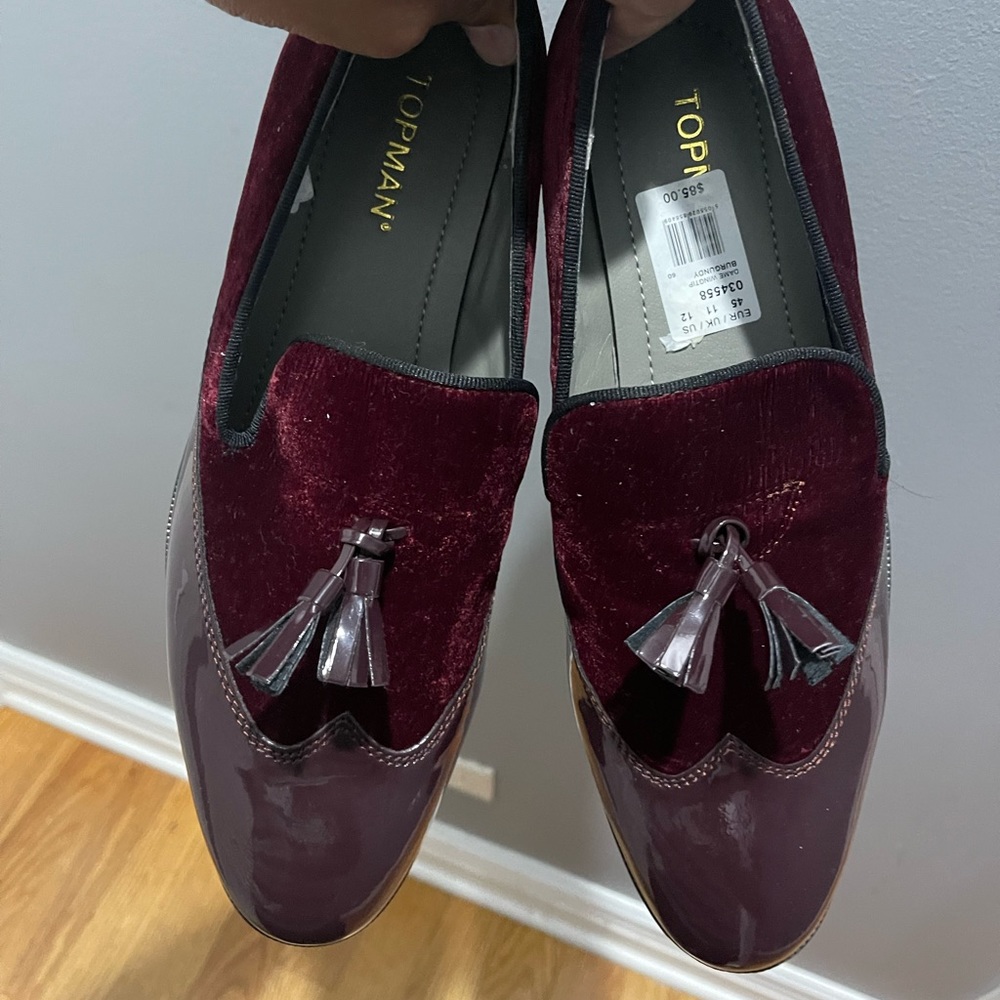 Topman ‘Dame Wingtip’ Loafers shoe in Burgundy Sz 12 / 45 - Picture 8 of 15